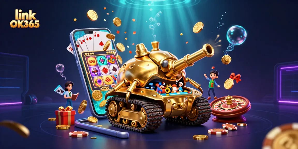 Experience the thrilling gameplay of link OK365 in a vibrant digital casino scene.