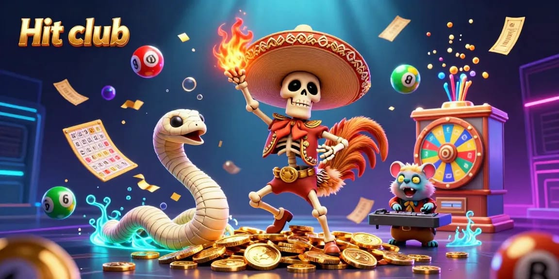 Engage in the thrilling Hit club gaming experience with a vibrant casino celebration scene.