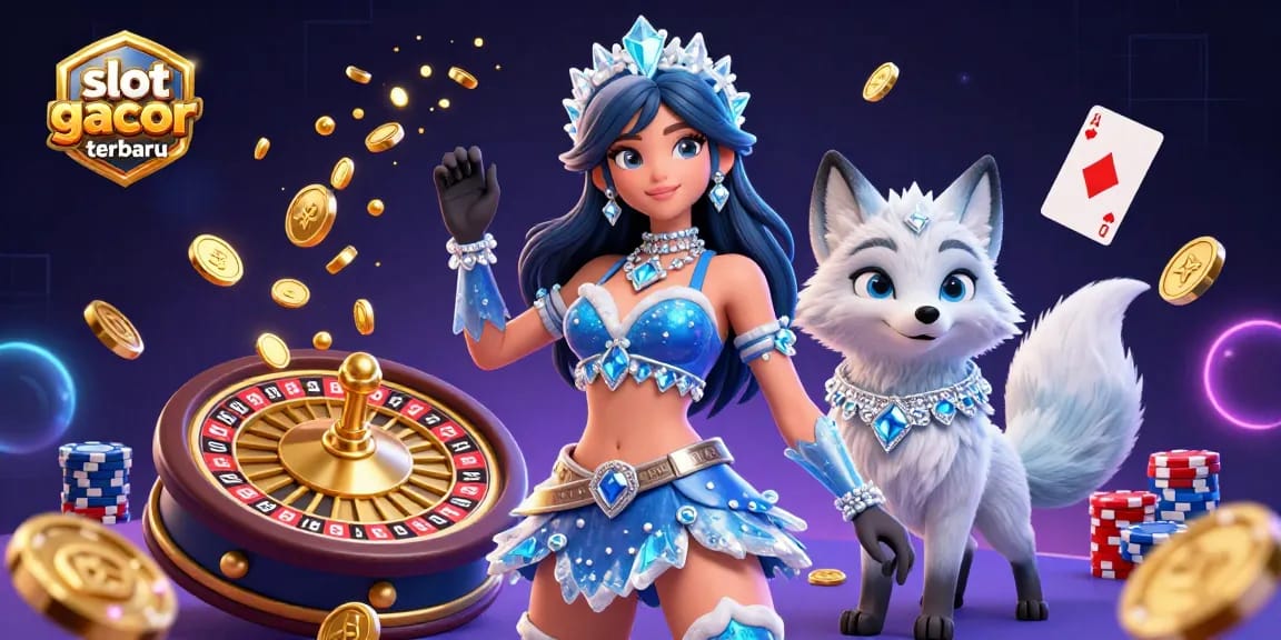 Experience the thrill of slot gacor terbaru with a stunning illustration showcasing casino excitement and vibrant game elements.