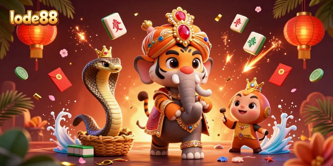 Experience thrilling gaming action with lode88's unique 3D casino atmosphere featuring vibrant characters.