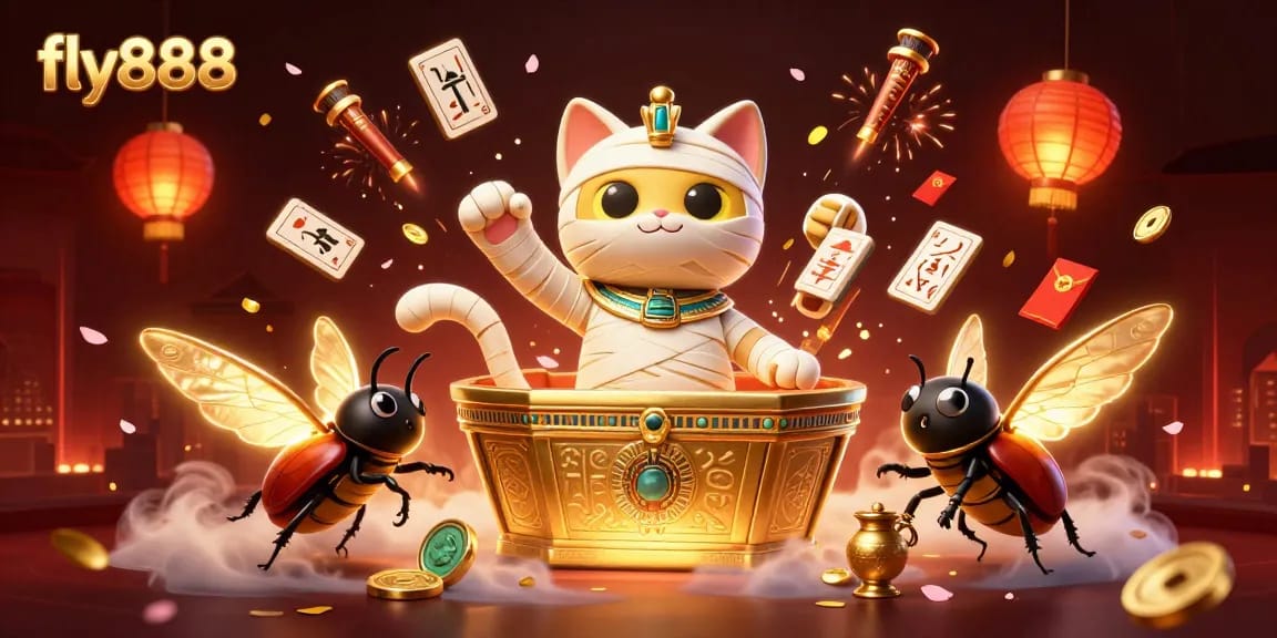 Experience exhilarating wins with fly888 in an ultra-realistic pyramid casino scene featuring unique characters and dynamic elements.