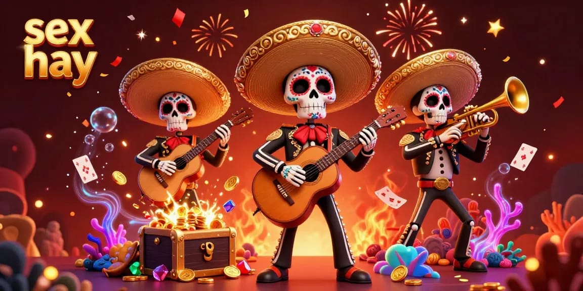 Engage in sex hay with a lively mariachi band scene featuring underwater treasures and vibrant casino elements.