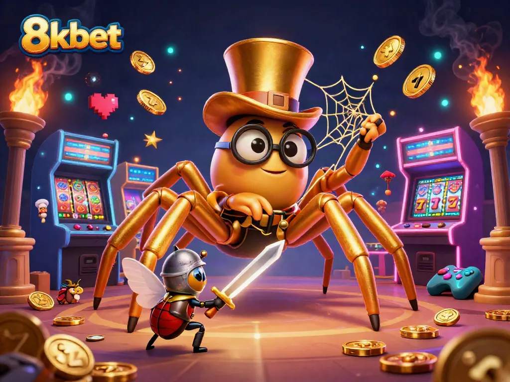 Experience the excitement of 8xbet with vibrant casino elements and engaging 3D characters.
