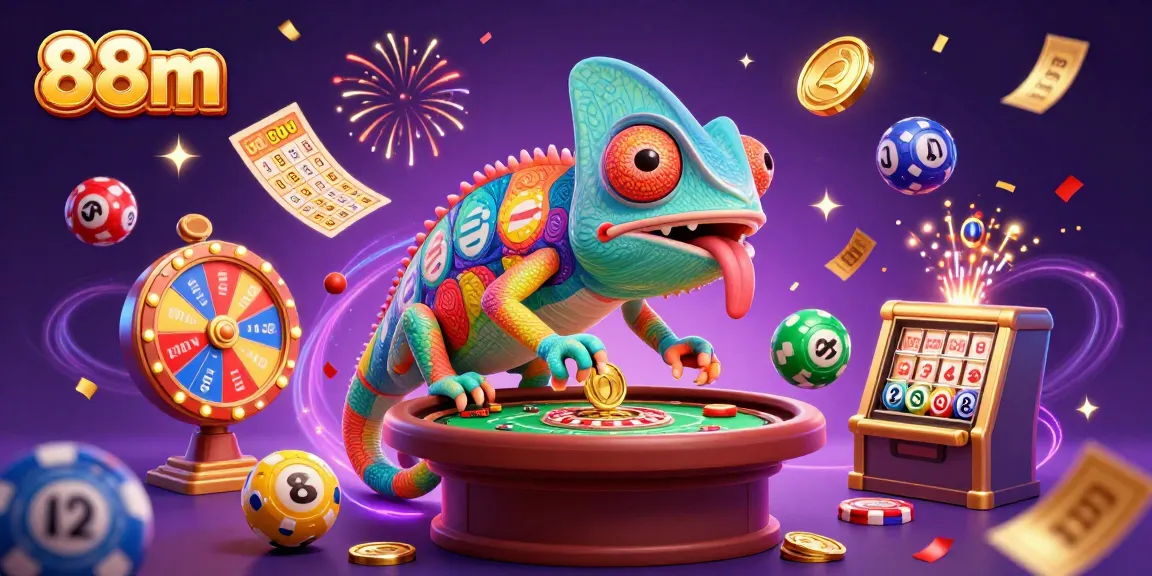 Experience the excitement at 88m with a vibrant casino scene featuring games and rewards.