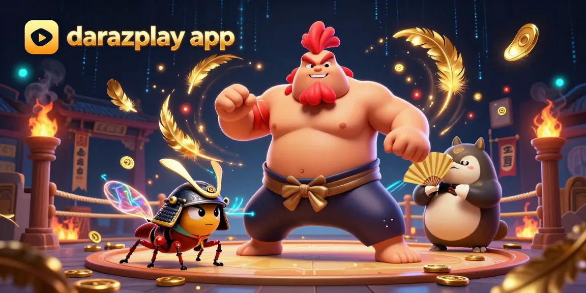 Experience thrill with the darazplay app in this exciting gaming illustration.