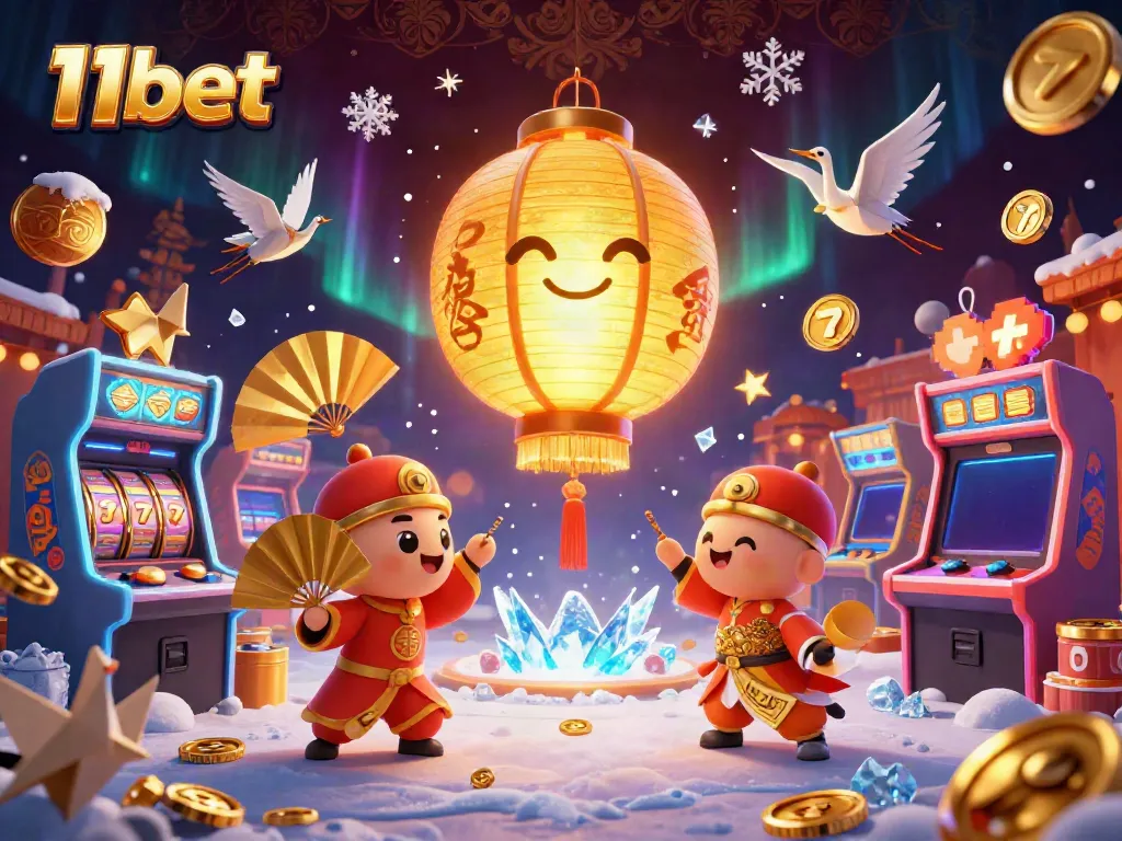 Experience the excitement of 11bet with stunning 3D casino elements and a glowing lantern spirit.