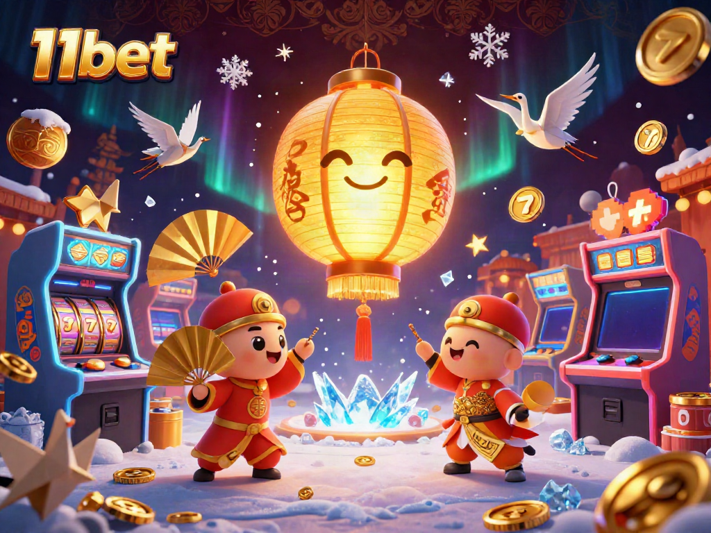 Experience the excitement of 11bet with stunning 3D casino elements and a glowing lantern spirit.