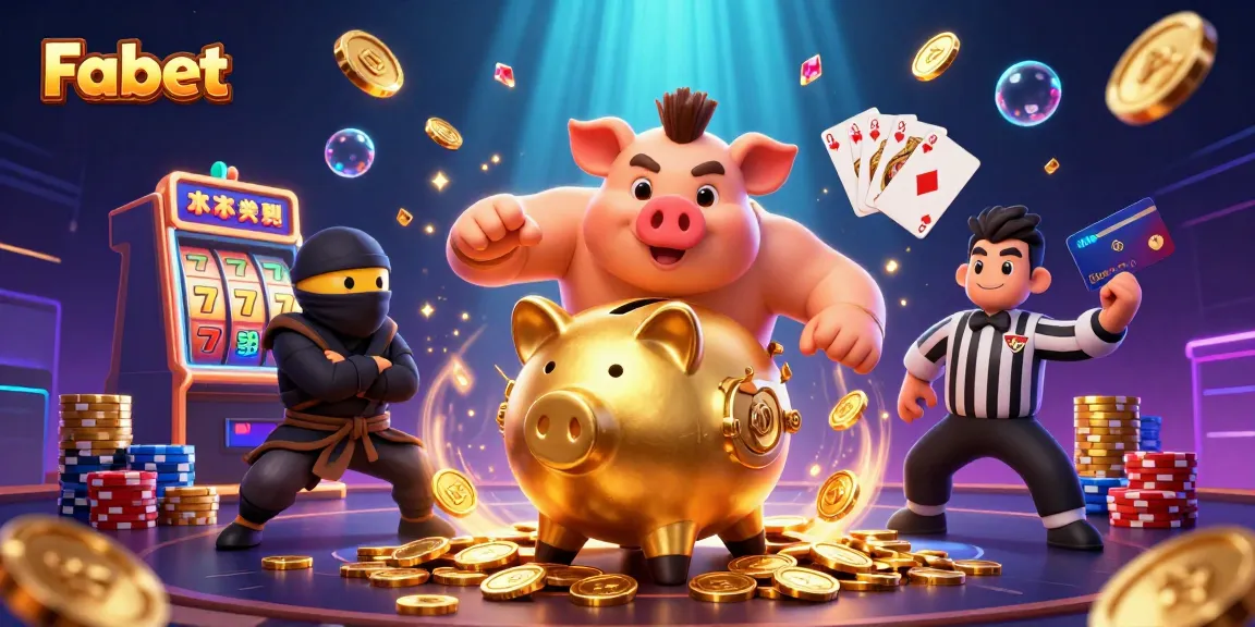 Fabet unleashes thrilling gameplay with exciting slot reels and vibrant casino elements.