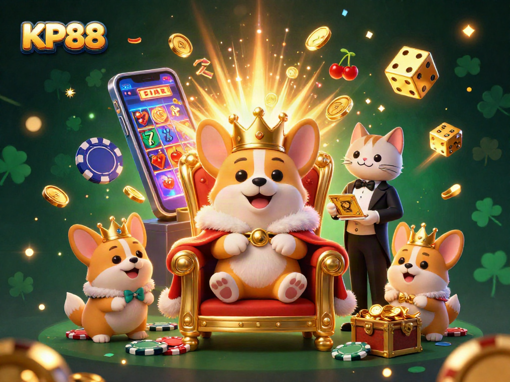 Win big with KP88 in this vibrant and dynamic casino adventure scene.