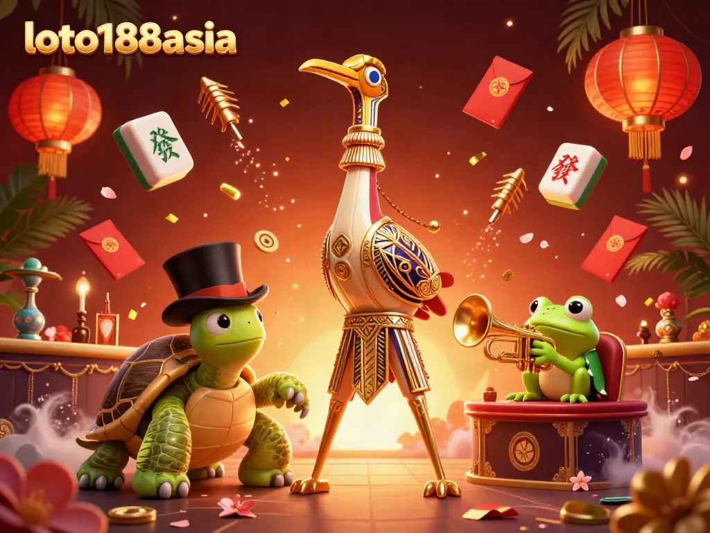 Experience the excitement of loto188asia with vibrant characters in a dynamic casino setting.
