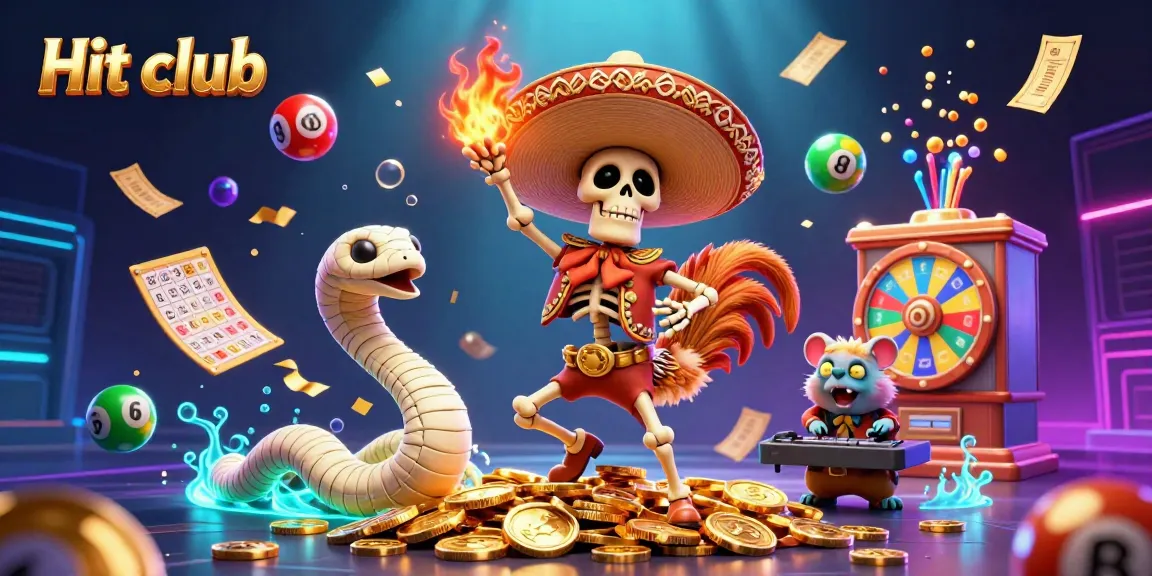 Engage in the thrilling Hit club gaming experience with a vibrant casino celebration scene.