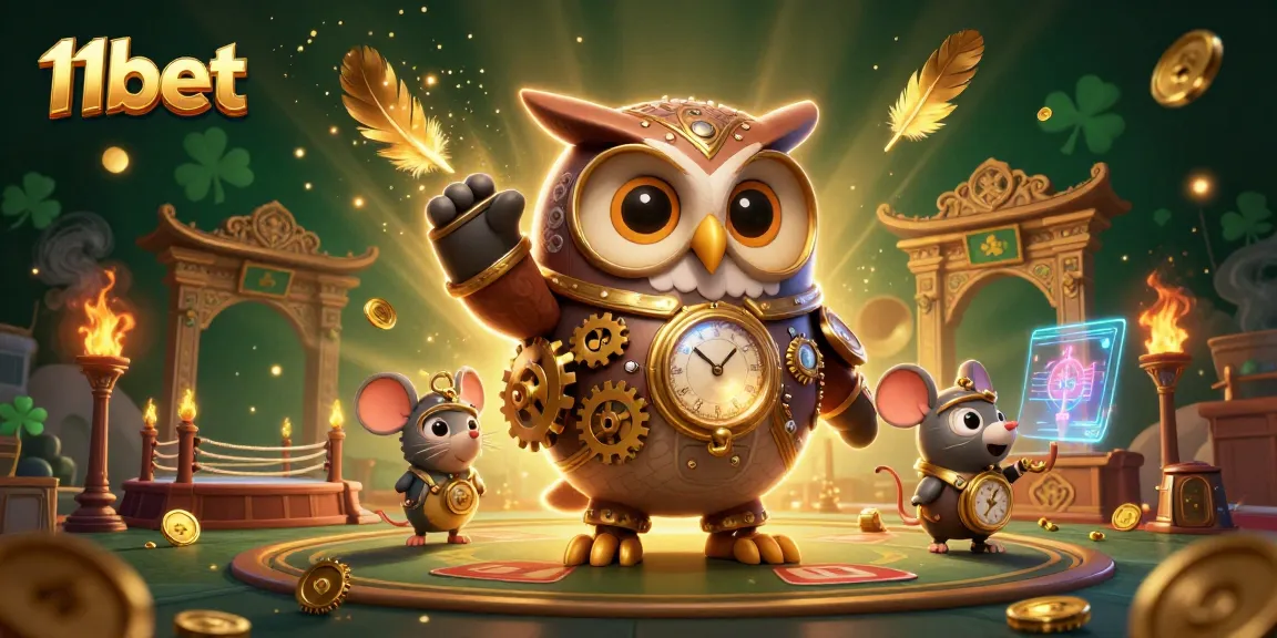 Engage with the 11bet experience featuring a vibrant casino scene with steampunk aesthetics