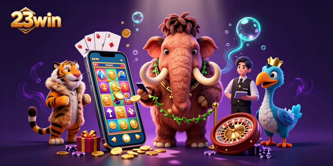 Engage with exciting gaming at 23win with vibrant characters, slot games, and rich visuals.