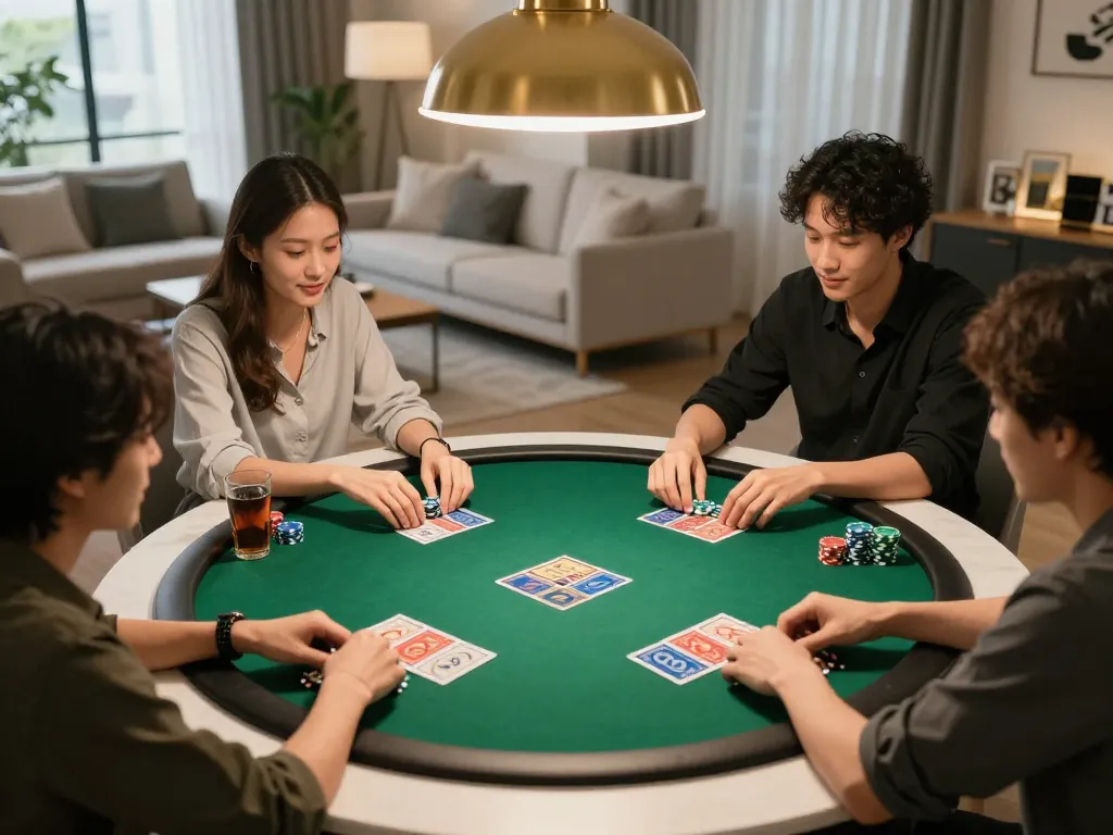 Engaging home poker night with MM88 emphasizing strategic gameplay and social bonding