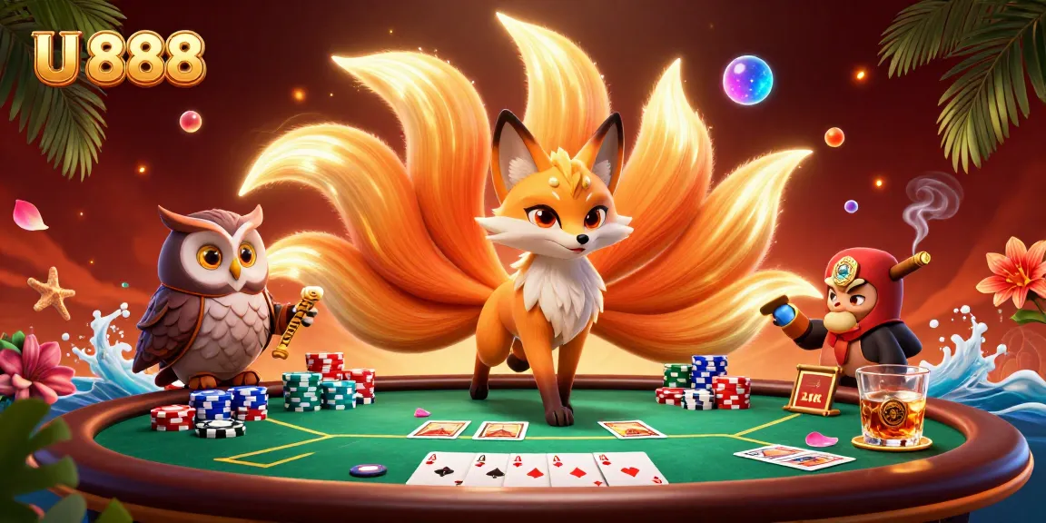 Engage with U 888 and win big at this vibrant 3D casino featuring a mystical fox spirit and wise owl.