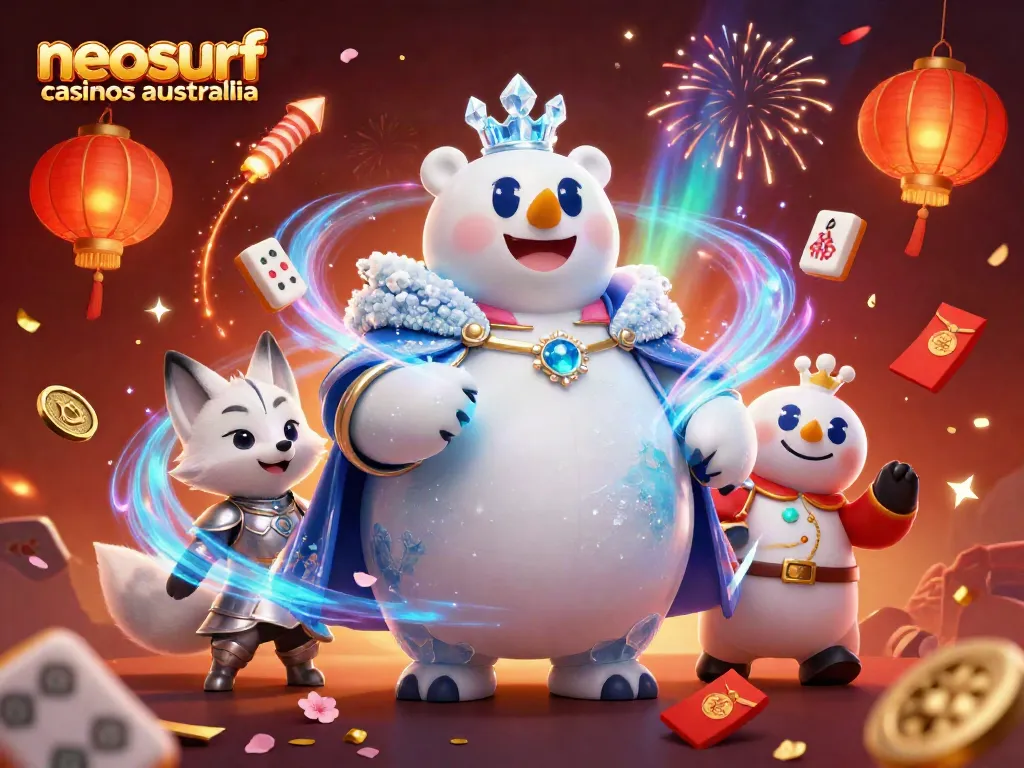 Experience exciting gaming at neosurf casinos australia with high-energy characters surrounded by festive elements.