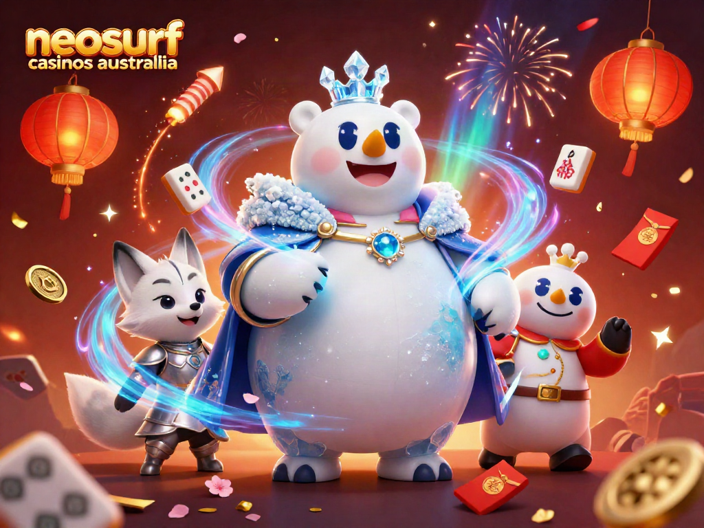Experience exciting gaming at neosurf casinos australia with high-energy characters surrounded by festive elements.