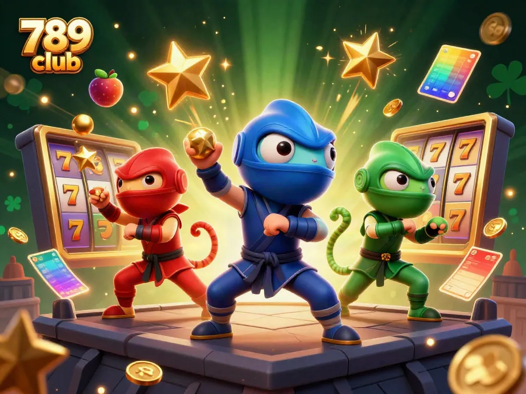 Experience thrilling slot action with the 789 club ninja chameleon team amidst dynamic gaming elements.