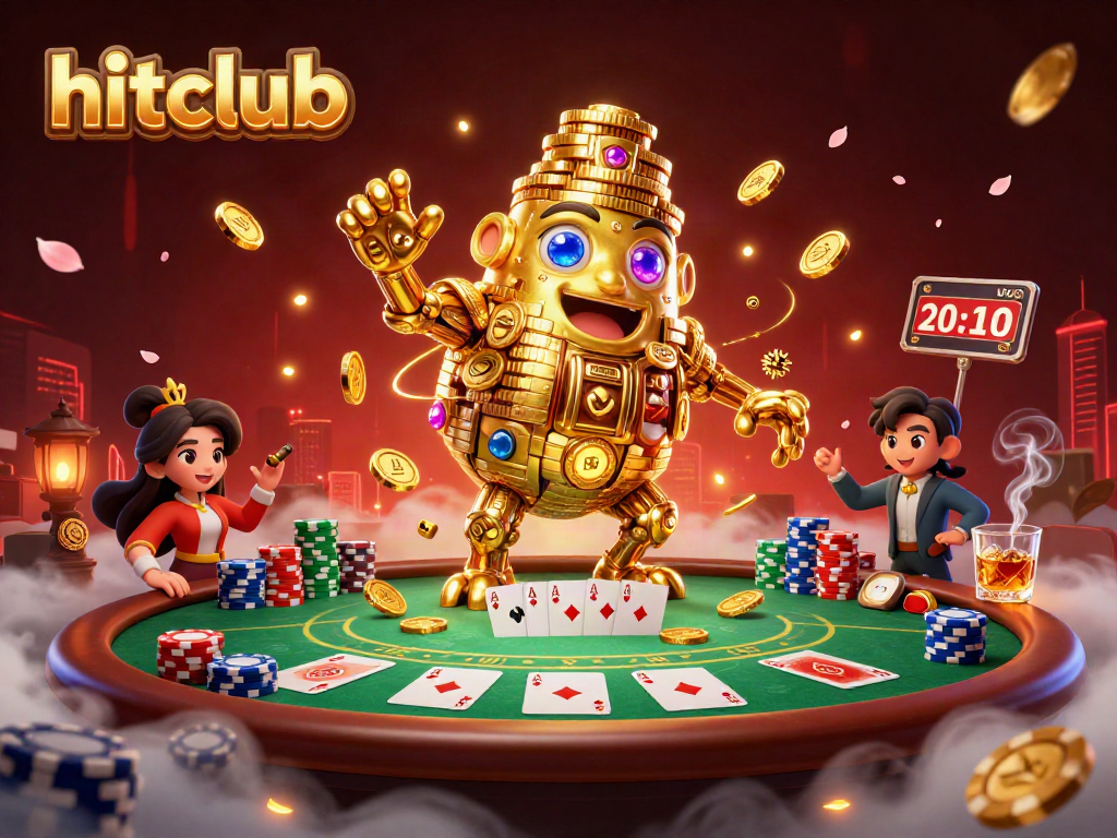 Experience the thrill of winning at hitclub in this vibrant 3D casino scene.