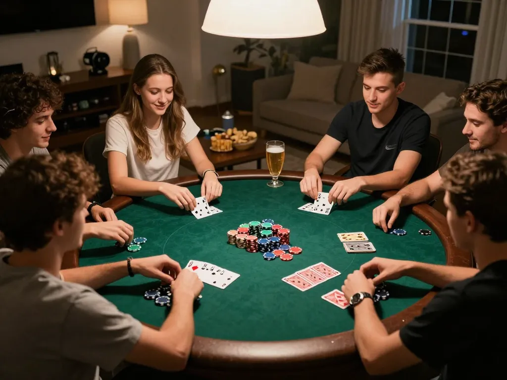 IDCASH88 Login strategy meeting at a friendly poker night with friends in a warm home atmosphere