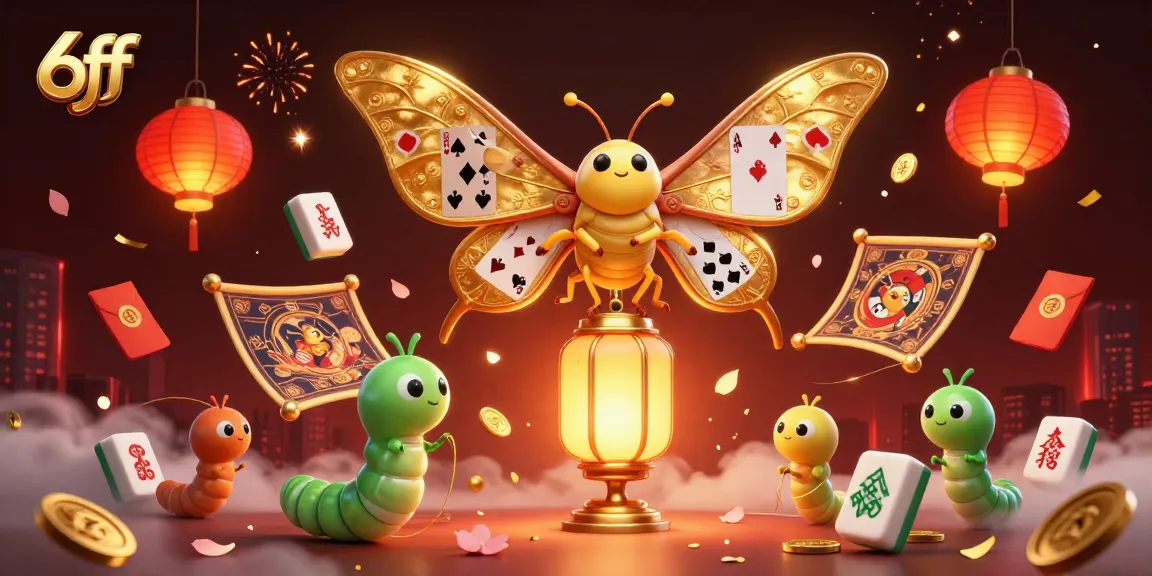 Engage with 6ff, showcasing a vibrant casino scene featuring a majestic moth and animated gaming elements.