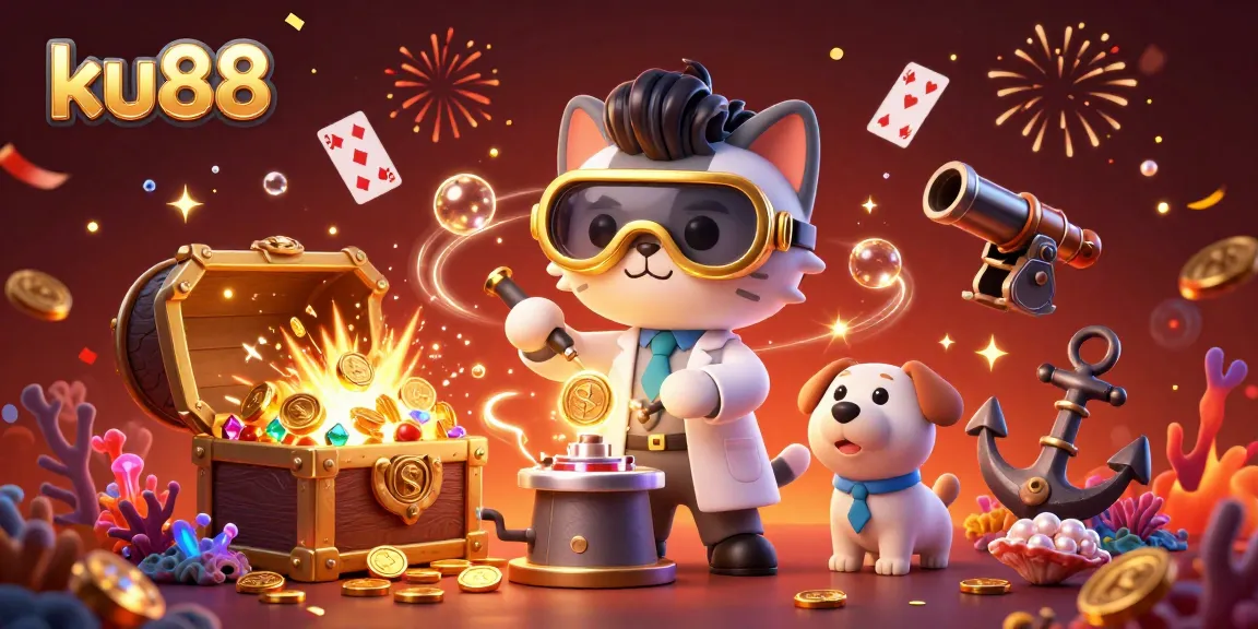 Experience thrilling gameplay with ku88, featuring vibrant casino elements and playful characters in action.