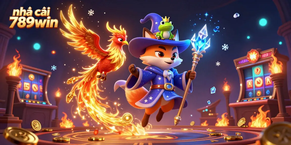 Experience exciting gaming at nhà cái 789win with mystical characters and vibrant casino elements