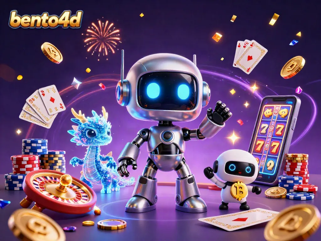 Engage with bento4d's vibrant 3D gaming illustration featuring exciting casino elements and characters.