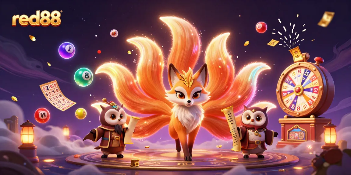 Experience the vibrant excitement of red88's lottery and gaming features with this colorful 3D illustration.