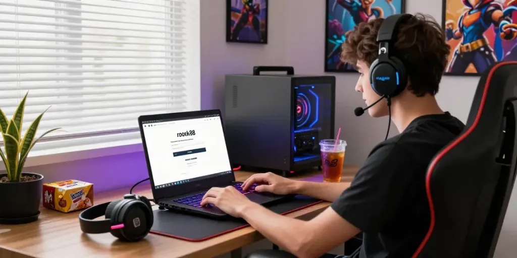 Exciting rokok88 login experience in a vibrant gaming setup.