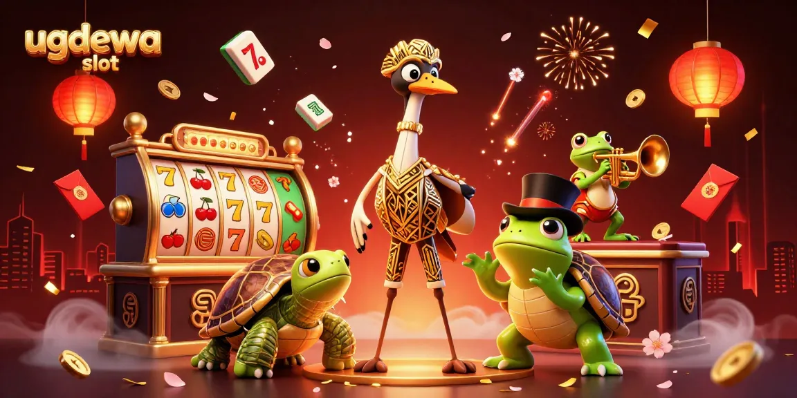 Engage with the thrilling ugdewa slot experience featuring vibrant 3D characters and casino elements.