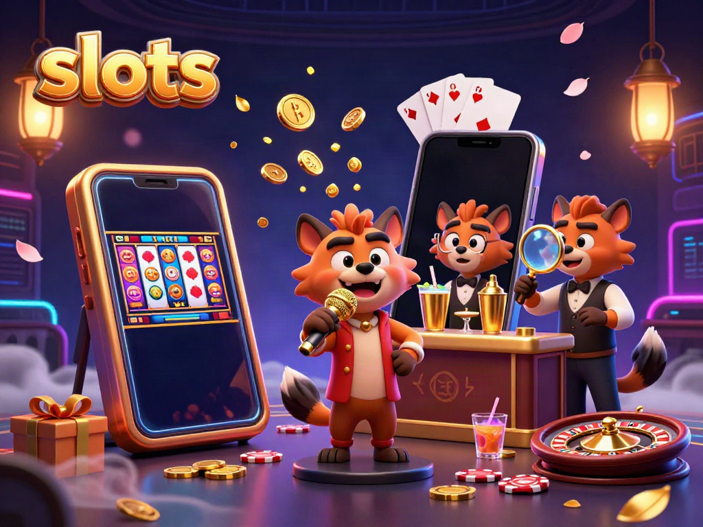 Experience vibrant slots action with animated hyenas in a comedy casino scene, full of playful energy.