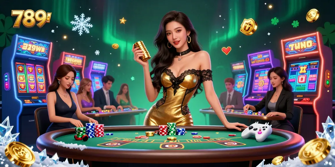 Win big at 789WIN with high-value golden chips in a VIP baccarat scene.