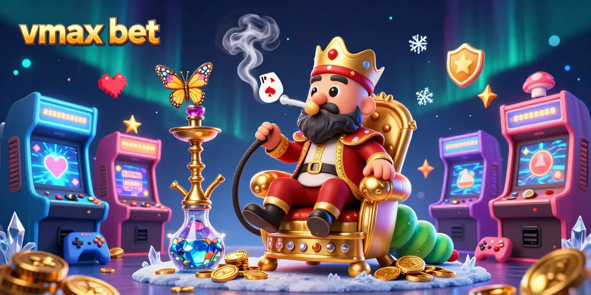 Experience the excitement at vmax bet with a vibrant 3D casino illustration featuring colorful characters and gaming elements.