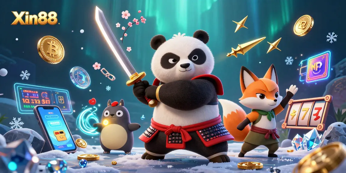 Experience gaming excitement with Xin88's vibrant 3D casino scene featuring samurai panda and ninja fox.