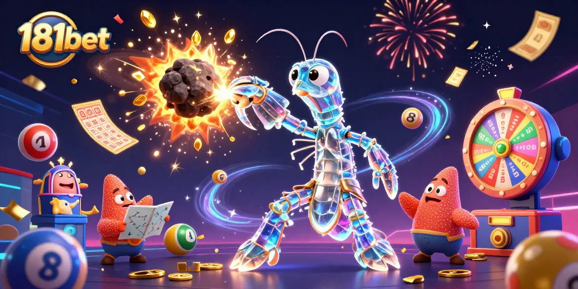Engage with vibrant games and opportunities at 181bet amidst colorful lottery elements and captivating casino themes.