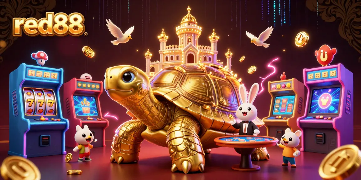 Experience winning with red88 while surrounded by a vibrant casino-themed illustration.