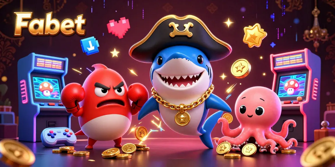 Experience gaming excitement at Fabet featuring vibrant 3D characters and dynamic casino elements.