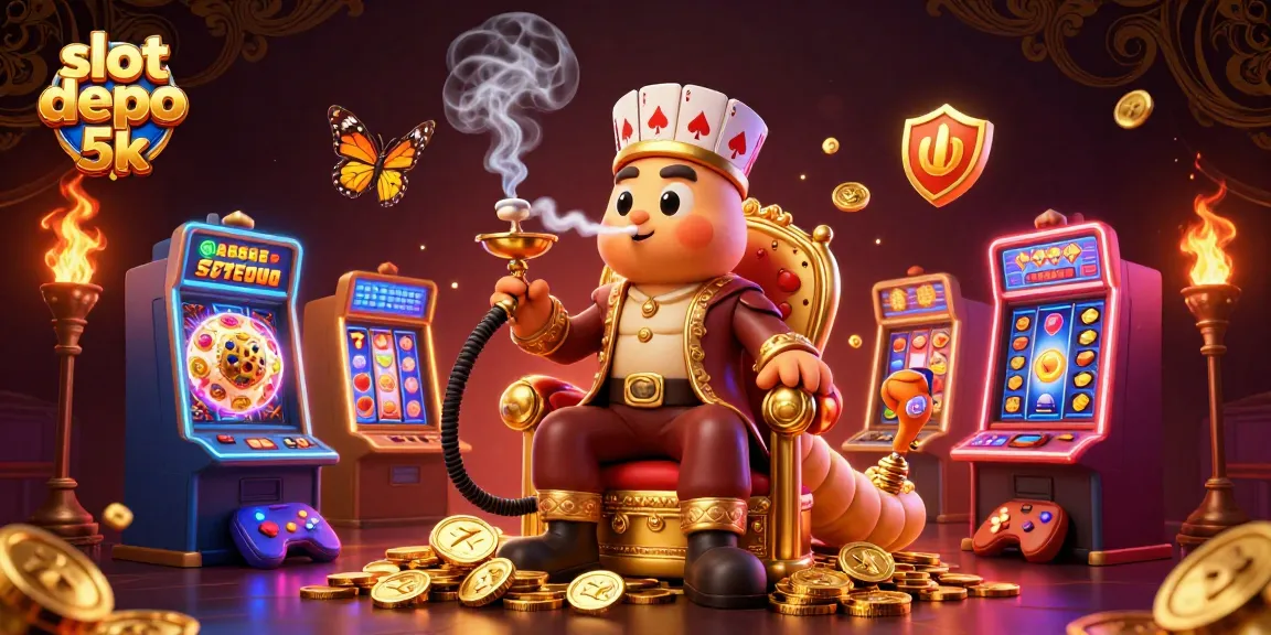 Experience thrilling gameplay with slot depo 5k, featuring vibrant slot machines and playful characters.
