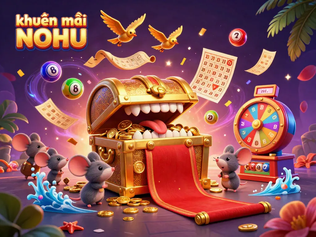 Experience thrilling khuyến mãi NOHU as a treasure chest entices adventurer mice with vibrant game elements and dynamic action!