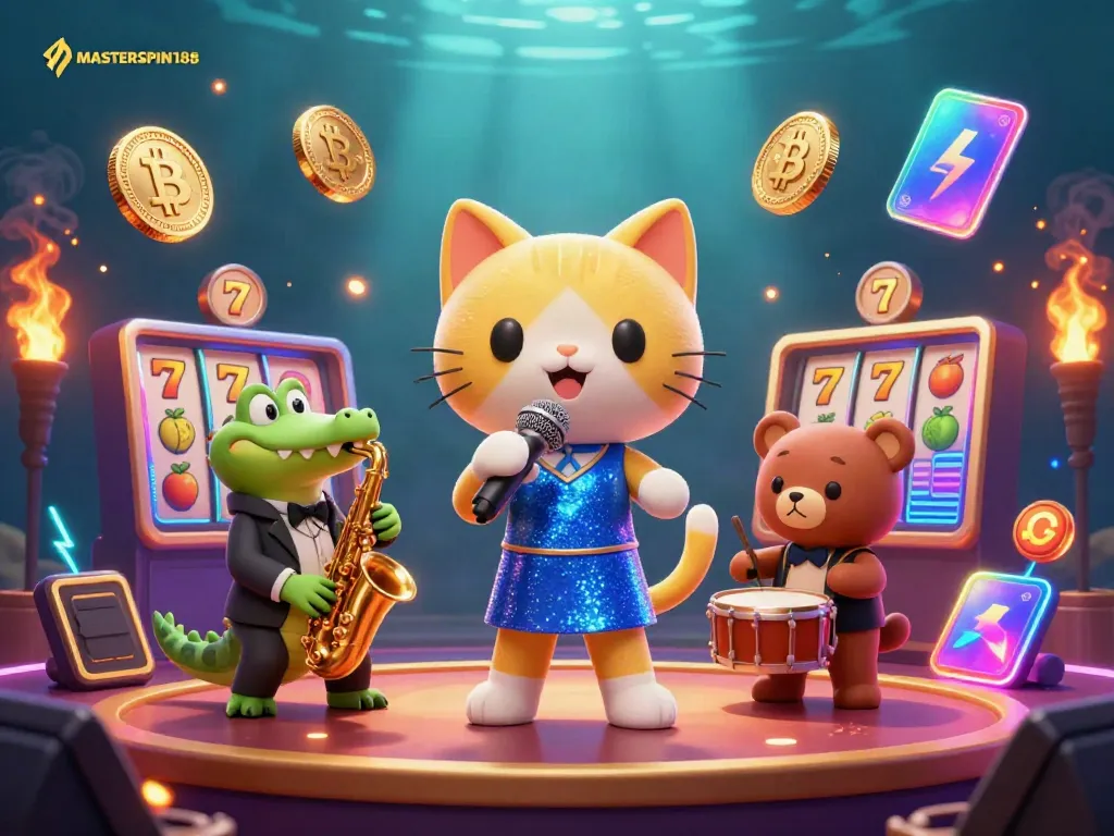 Engage with dynamic gameplay at MASTERSPIN188, featuring lively 3D characters and vibrant slot elements.