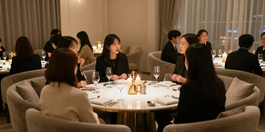 강남구구단에서 고급스럽게 꾸며진 독립된 룸의 분위기