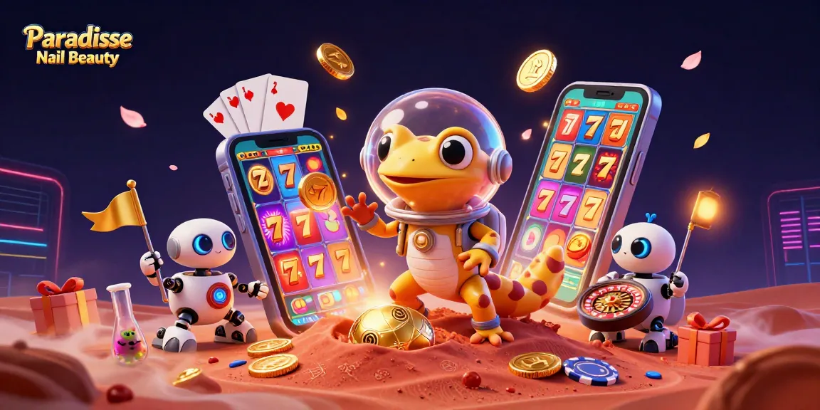 Engage with Paradise Nail Beauty's unique slot gaming adventure amidst vibrant 3D characters.