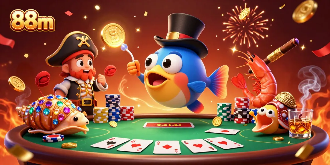 Engaging 88m gaming scene featuring an anglerfish, pirate shrimp, and gem snail in action.