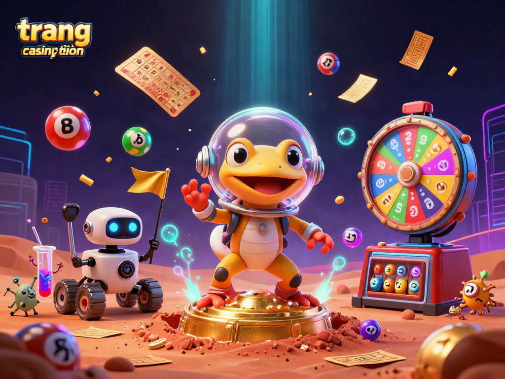 Khám phá trang casino trực tuyến với hình ảnh ngộ nghĩnh, đầy sắc màu và không gian tưởng tượng.