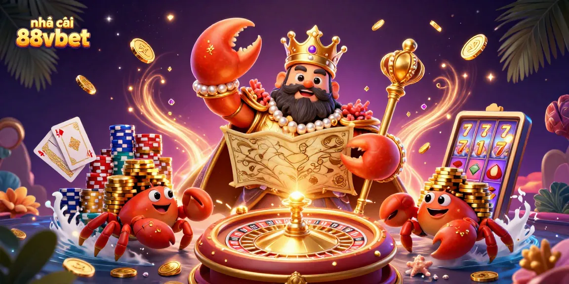 Khám phá nhà cái 88vbet với hoàng đế cua vàng và nhiều yếu tố casino hấp dẫn.