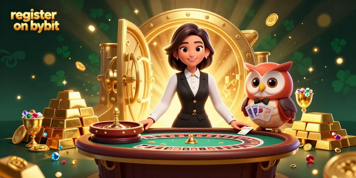 Register on Bybit to play casino games with an elegant dealer and charming owl assistant.