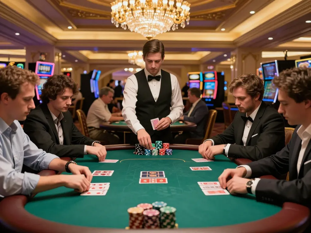 earlyinsights into the excitement of a high-stakes poker game in a luxurious casino setting