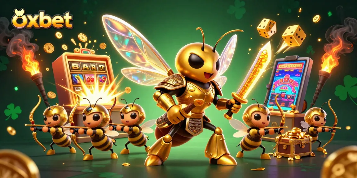 Engage with oxbet’s vibrant casino experience featuring a golden samurai hornet leading a jackpot explosion.