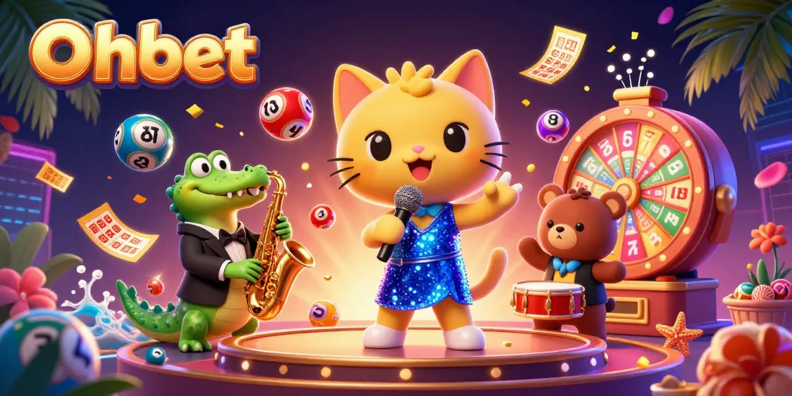 Engage in a vibrant Oxbet gaming scene with a jazzy cat, saxophone crocodile, and a drumming bear.